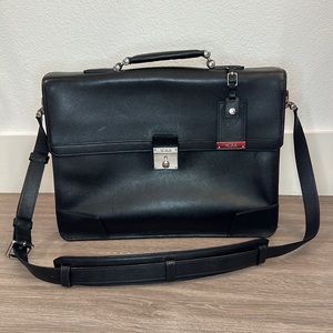 Tumi Black Leather Briefcase